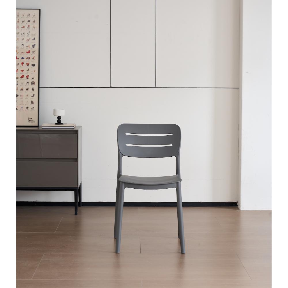Silla Harriman, Gris Oscuro, Con medio espaldar y diseño minimalista