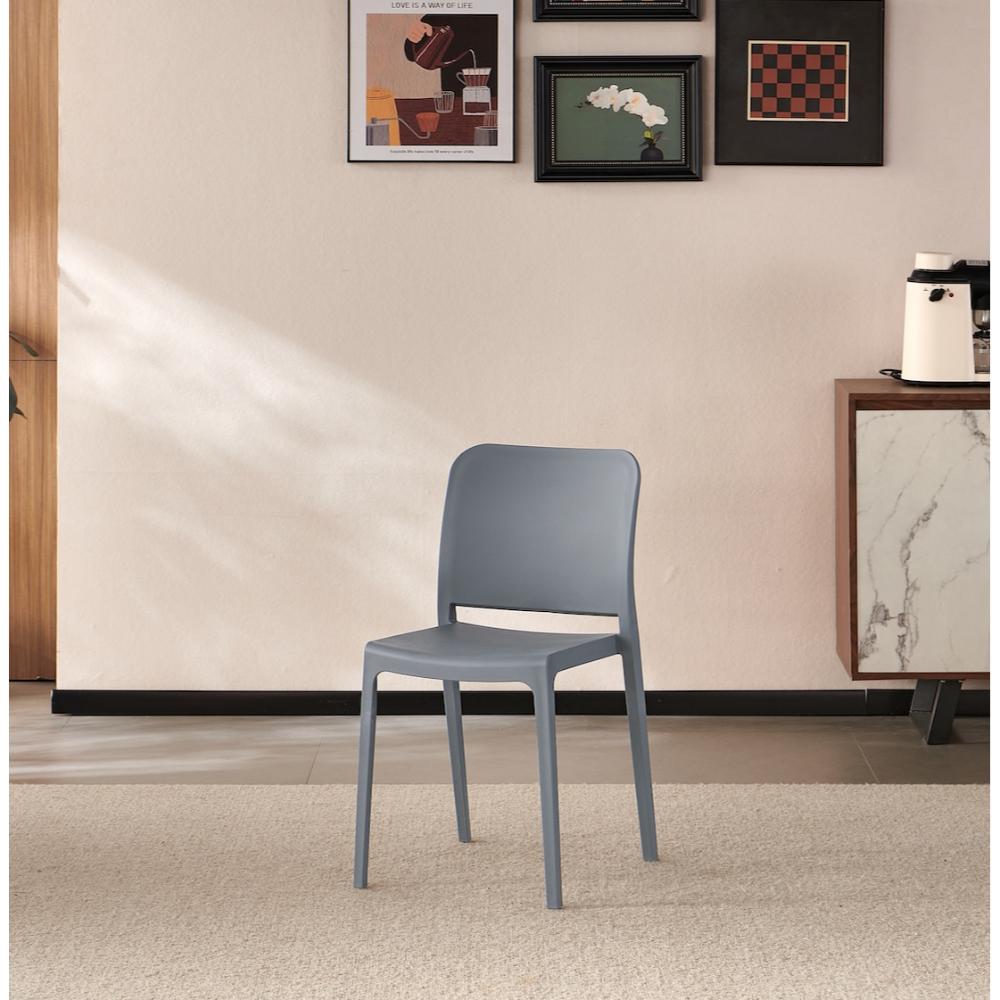 Silla Triveca, Gris oscuro, Con espaldar cerrado y diseño minimalista