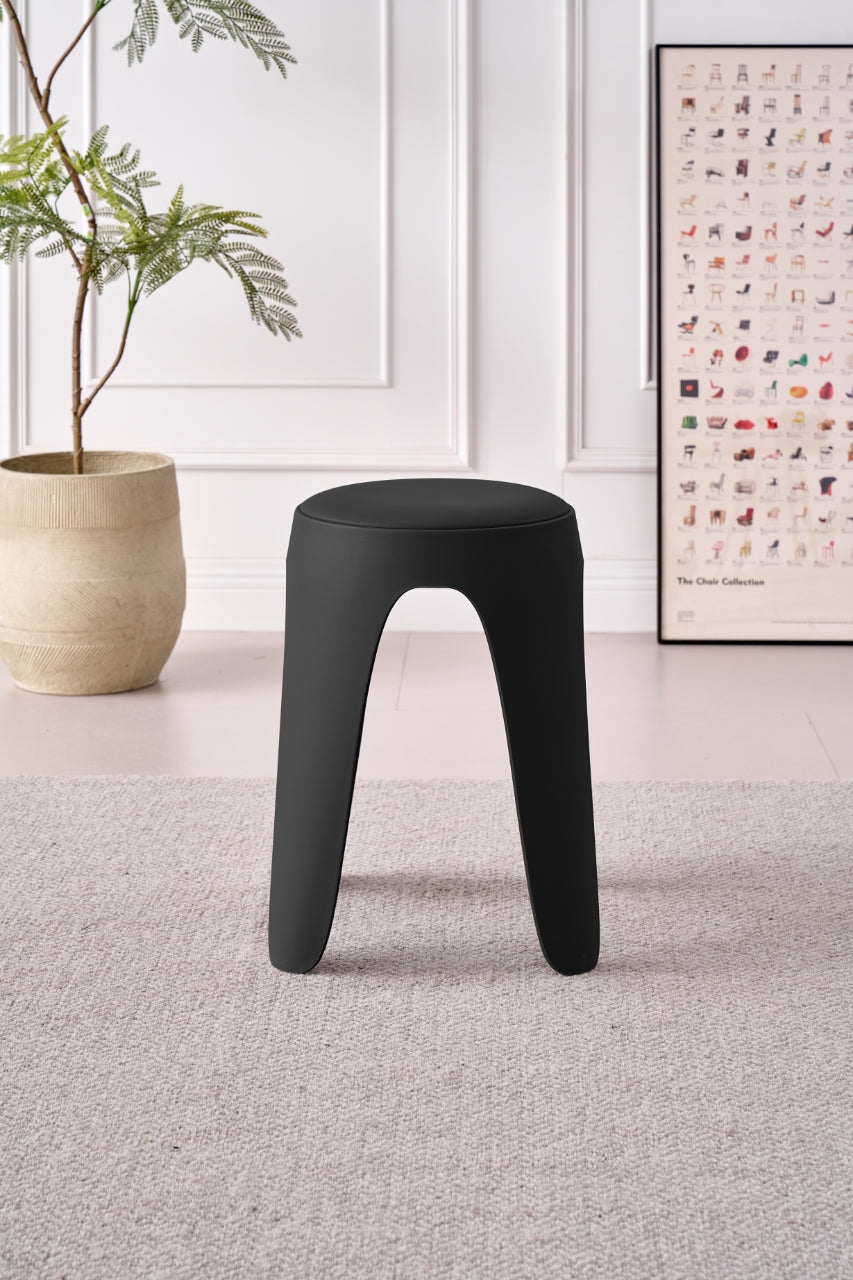 BUTACO CON COJIN ELSE, COLOR NEGRO, DISEÑO MODERNO INCLUYE COJÍN X4