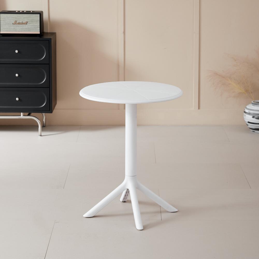 MESA REDONDA 60CM, COLOR BLANCO, DISEÑO MINIMALISTA