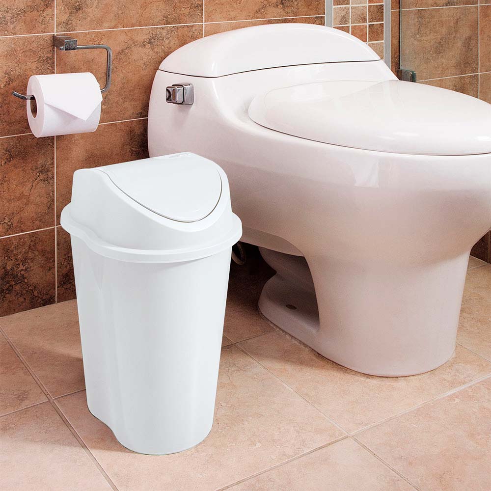Papelera Style Tapa Vaiven 10 Litros Blanco