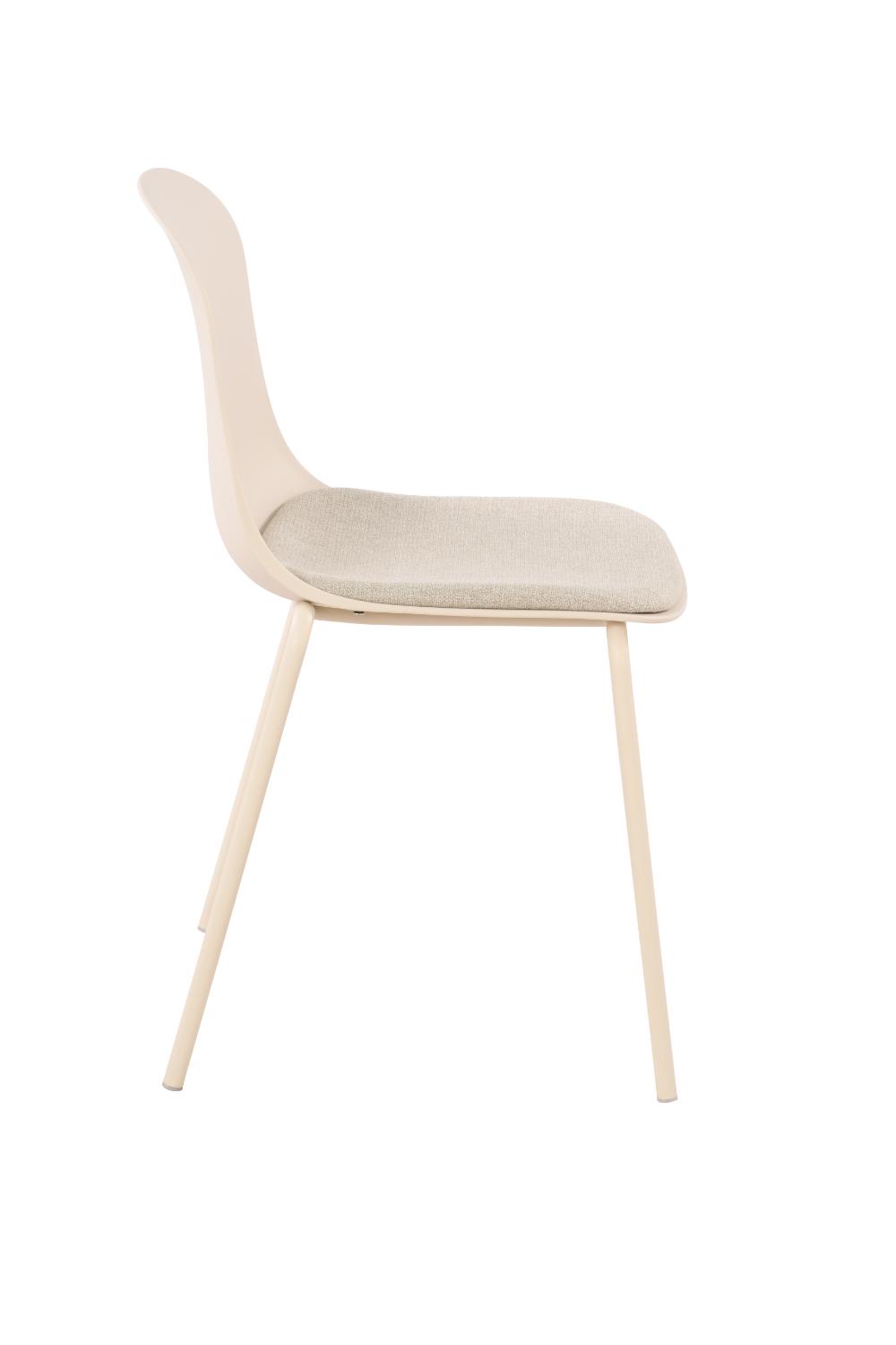 Silla Comedor Minimalista Aira, Color Blanco, con Cojin de Tela