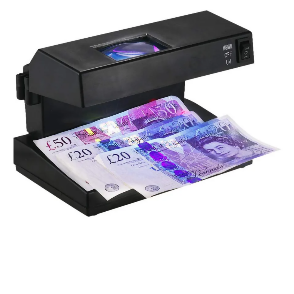 DETECTOR BILLETES FALSOS UV LUPA DETECTOR DÓLAR PESO 1S
