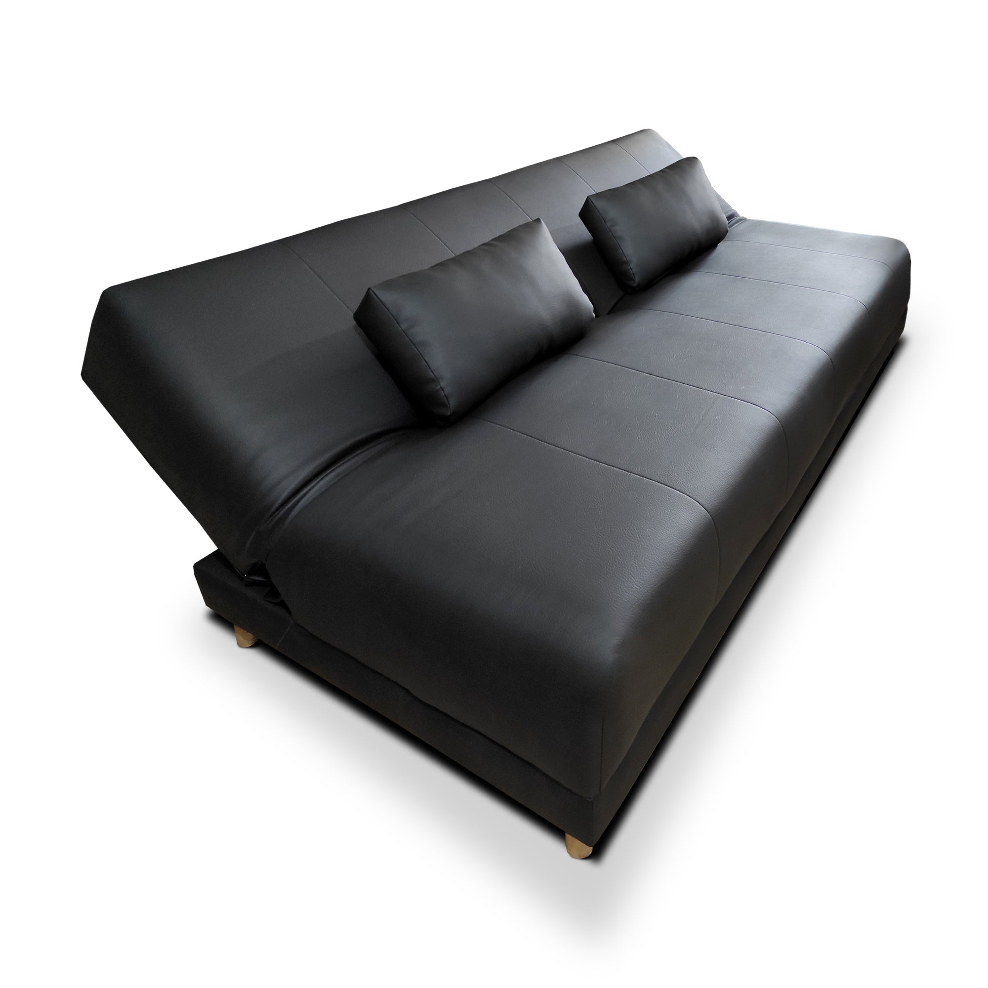 SOFACAMA SABATH 3POS 90X180X110 TIPO CUERO NEGR