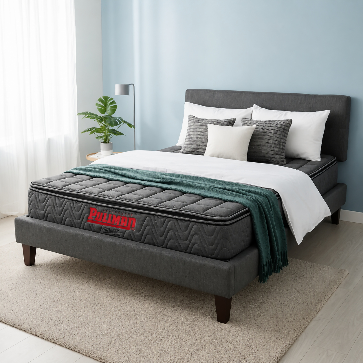 COLCHÓN ORTHOPACK BTU 120X190 SEMIDOBLE, COLOR GRIS