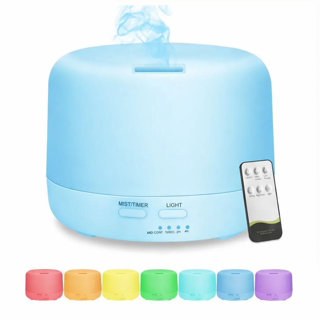 HUMIDIFICADOR DIFUSOR DE AROMAS LED 7 COLORES 500ML + ESENCIA 🌈💧