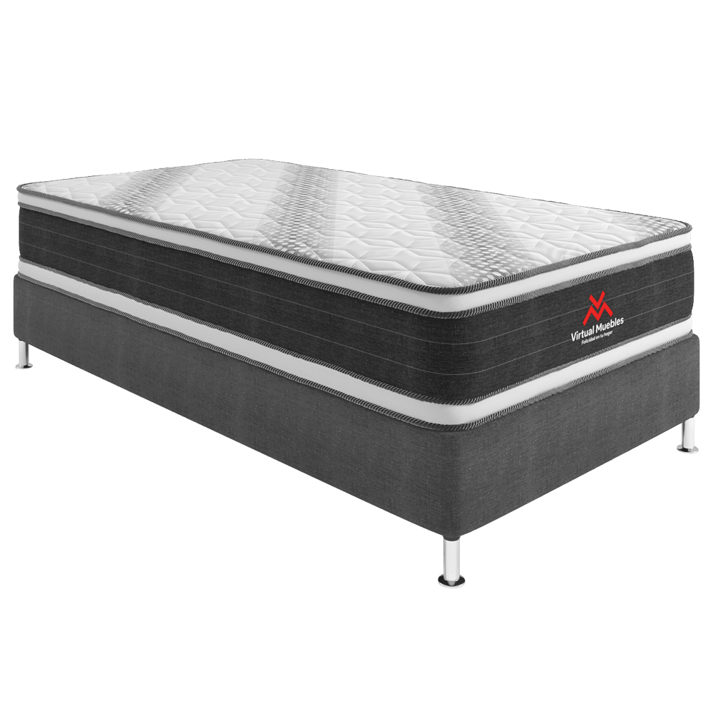 COMBO PARA HABITACIÓN ACIS, INCLUYE BASE CAMA SENCILLA, COLCHÓN Y PROTECTOR