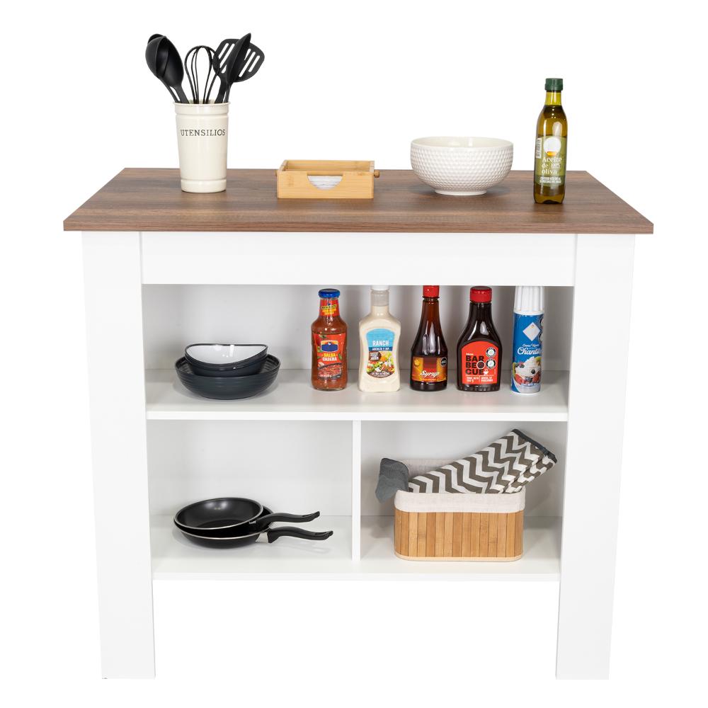 BARRA DE COCINA CALA, BLANCO Y COBRE, CON AMPLIA SUPEICIE EN LA MESA    ZF
