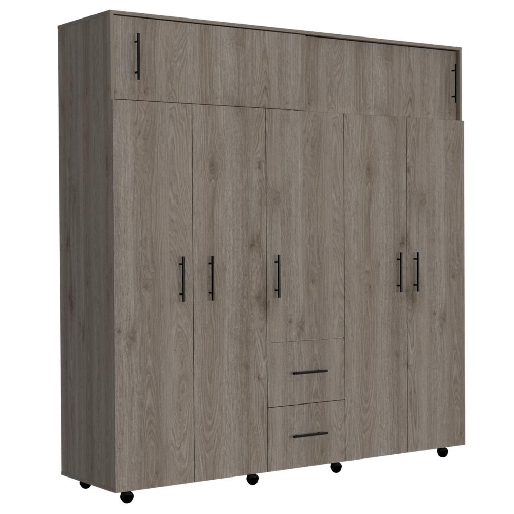 CLOSET ALANA, HUMO Y BLANCO, CON GRAN CAPACIDAD DE ALMACENAMIENTO