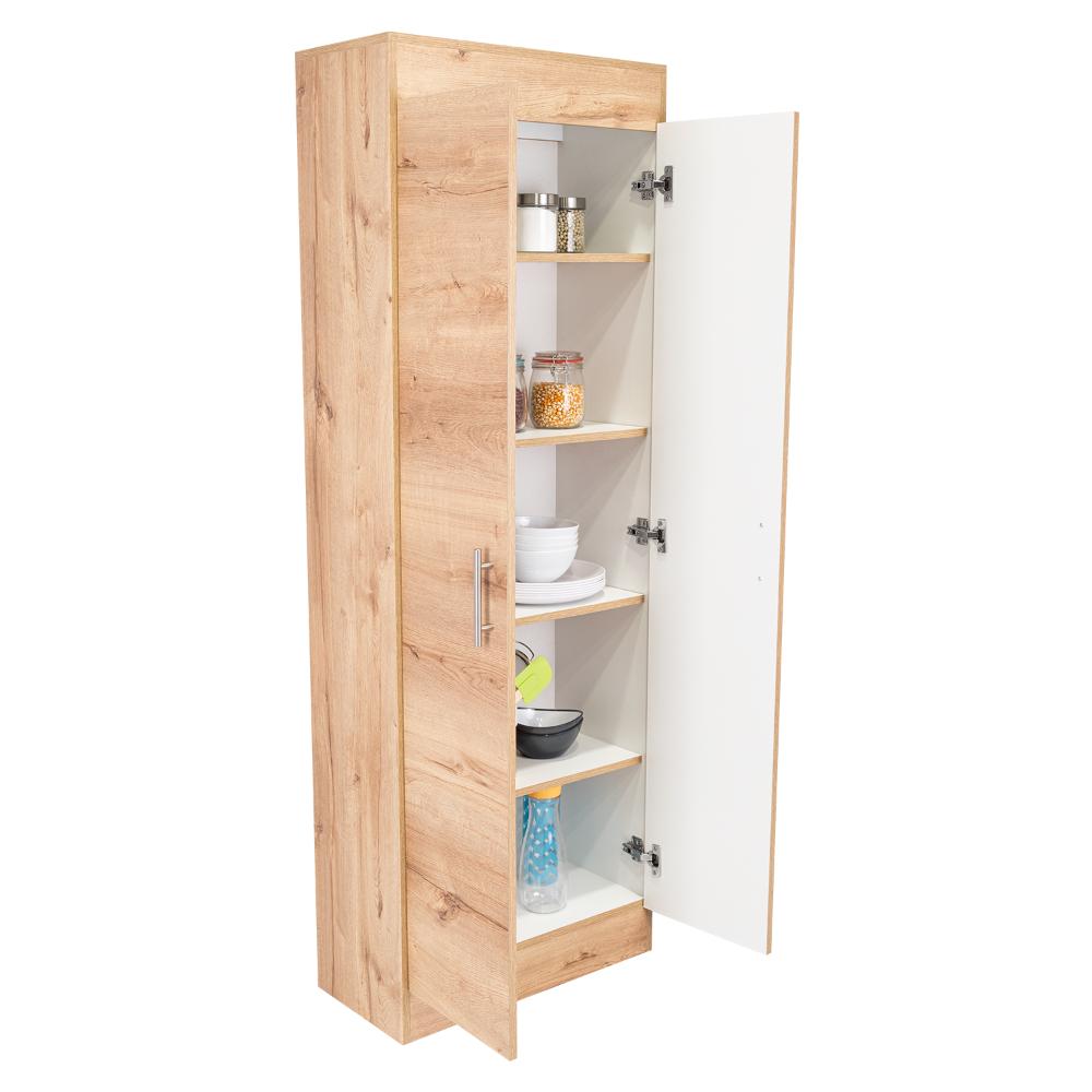 ALACENA BARLOVENTO, CAFÉ CLARO Y BLANCO, CUENTA CON CINCO ENTREPAÑOS Y DOS PUERTAS BATIENTES