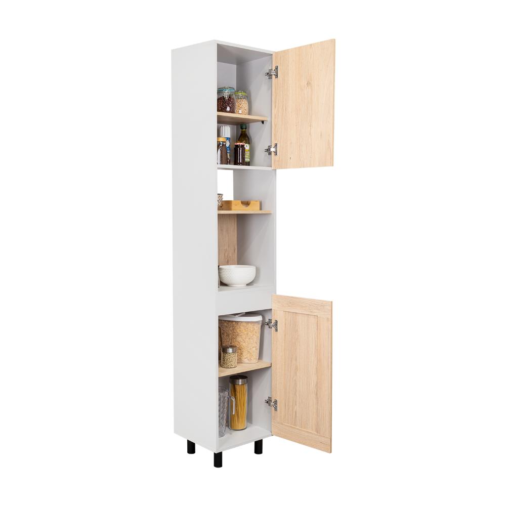 ALACENA KAZÁN, BEIGE Y GRIS, CON DOS PUERTAS Y ENTREPAÑOS