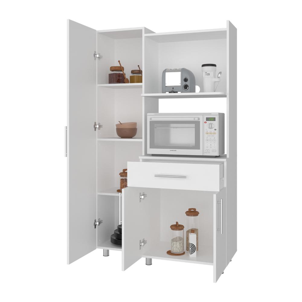 Alacena Multiusos Panter, Kronos Blanco, Amplios espacio de almacenamiento, con patas y manijas metálicas ZF