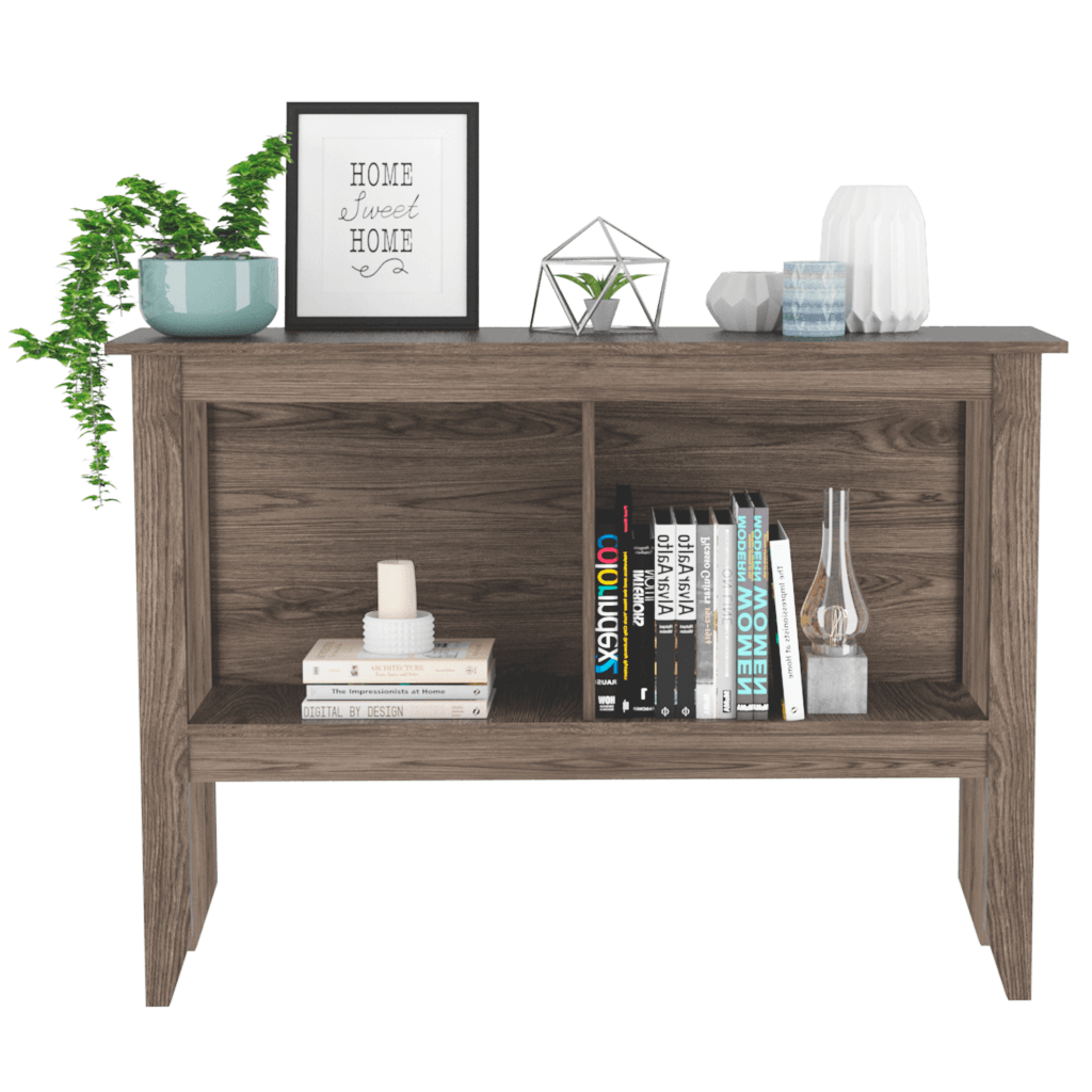 MESA AUXILIAR SARUME, MILAN, CON ENTREPAÑO DOBLE Y AMPLIA SUPERFICIE