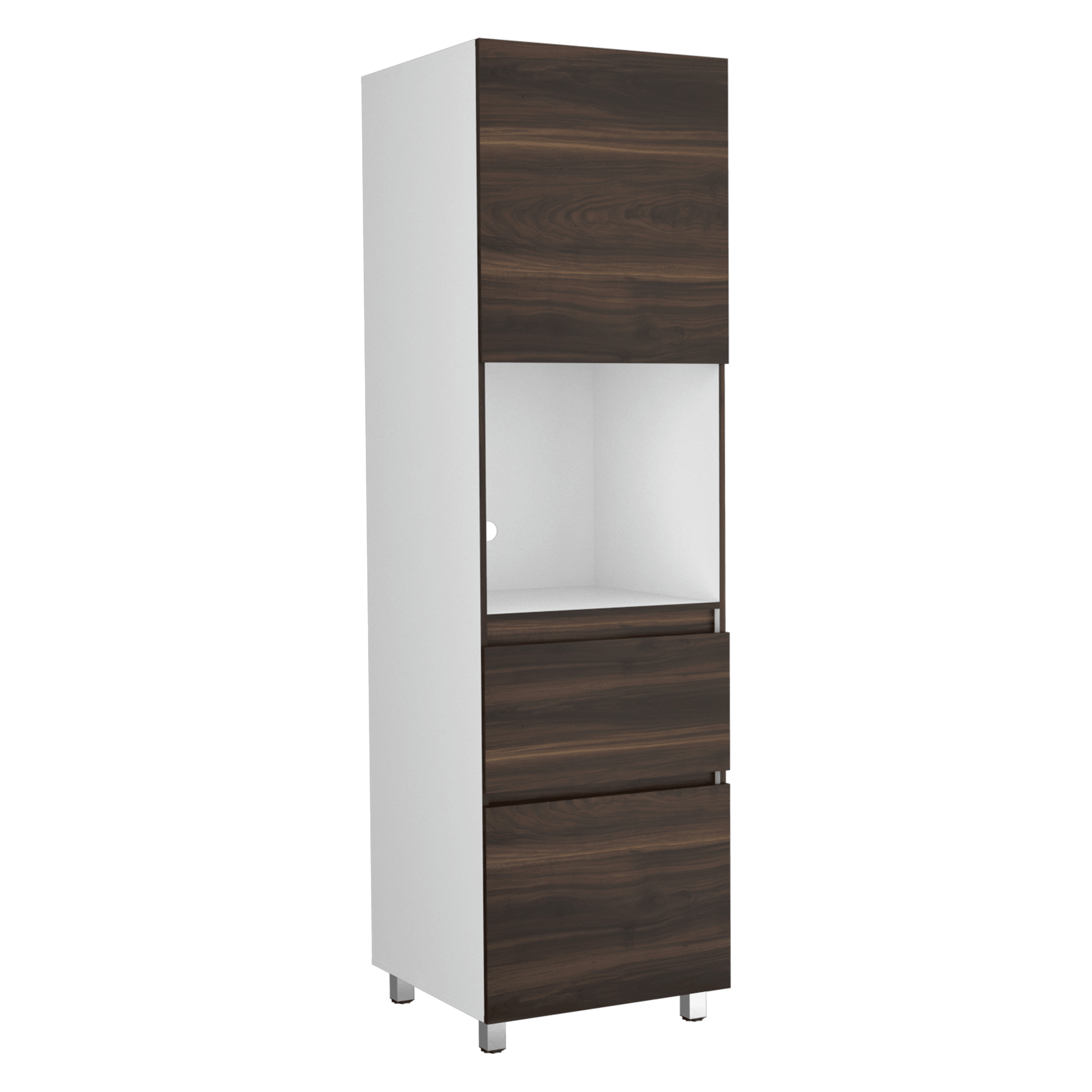 ALACENA ANTHE, BLANCO Y CAOBA, CON ESTRUCTURA CON ENTREPAÑOS Y BISAGRAS DE CIERRE SUAVE