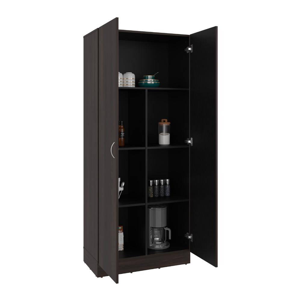 ALACENA ROY, NOGAL EUROPEO Y WENGUE, CON DOS PUERTAS Y MANIJAS METÁLICAS