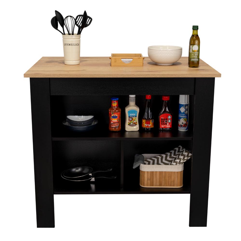 BARRA DE COCINA CALA, WENGUE Y CAFÉ CLARO, CON AMPLIA SUPEICIE EN LA MESA    ZF