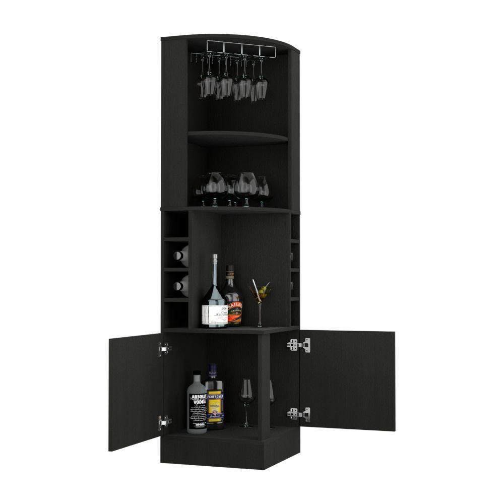 BAR ESQUINERO ASCHER, WENGUE, CON DOS PUERTAS Y PORTA COPAS ZF