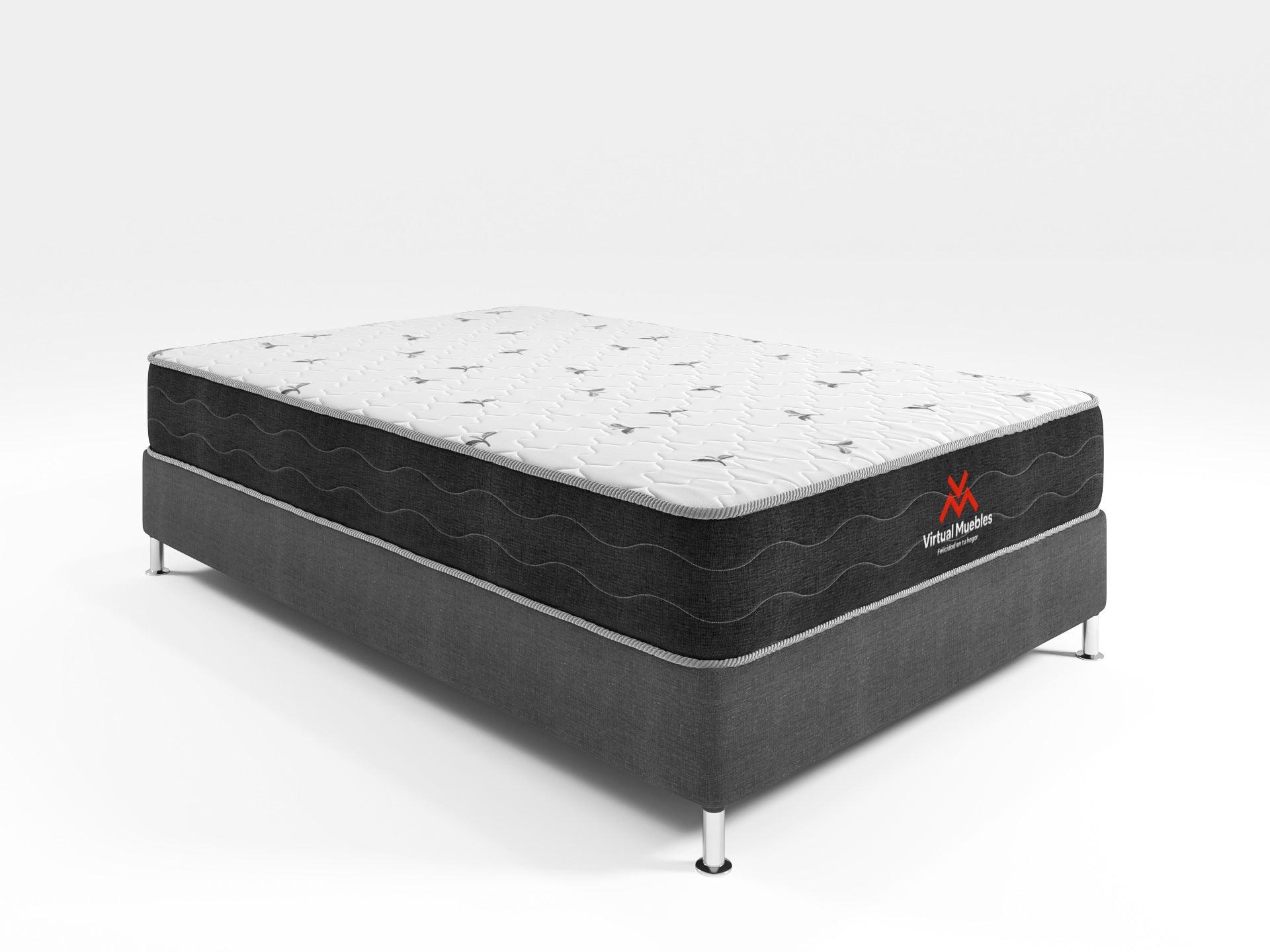 COMBO OMEGA DE CAMA Y COLCHON SEMIDOBLE PARA HABITACIÓN CON PROTECTOR