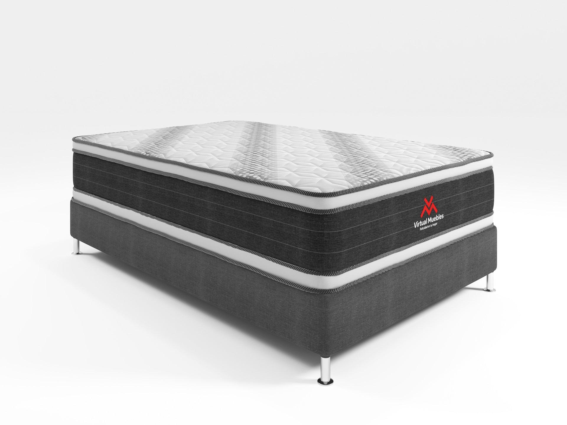 COMBO PARA HABITACIÓN MARDUK, INCLUYE BASE CAMA SEMIDOBLE, COLCHÓN Y PROTECTOR