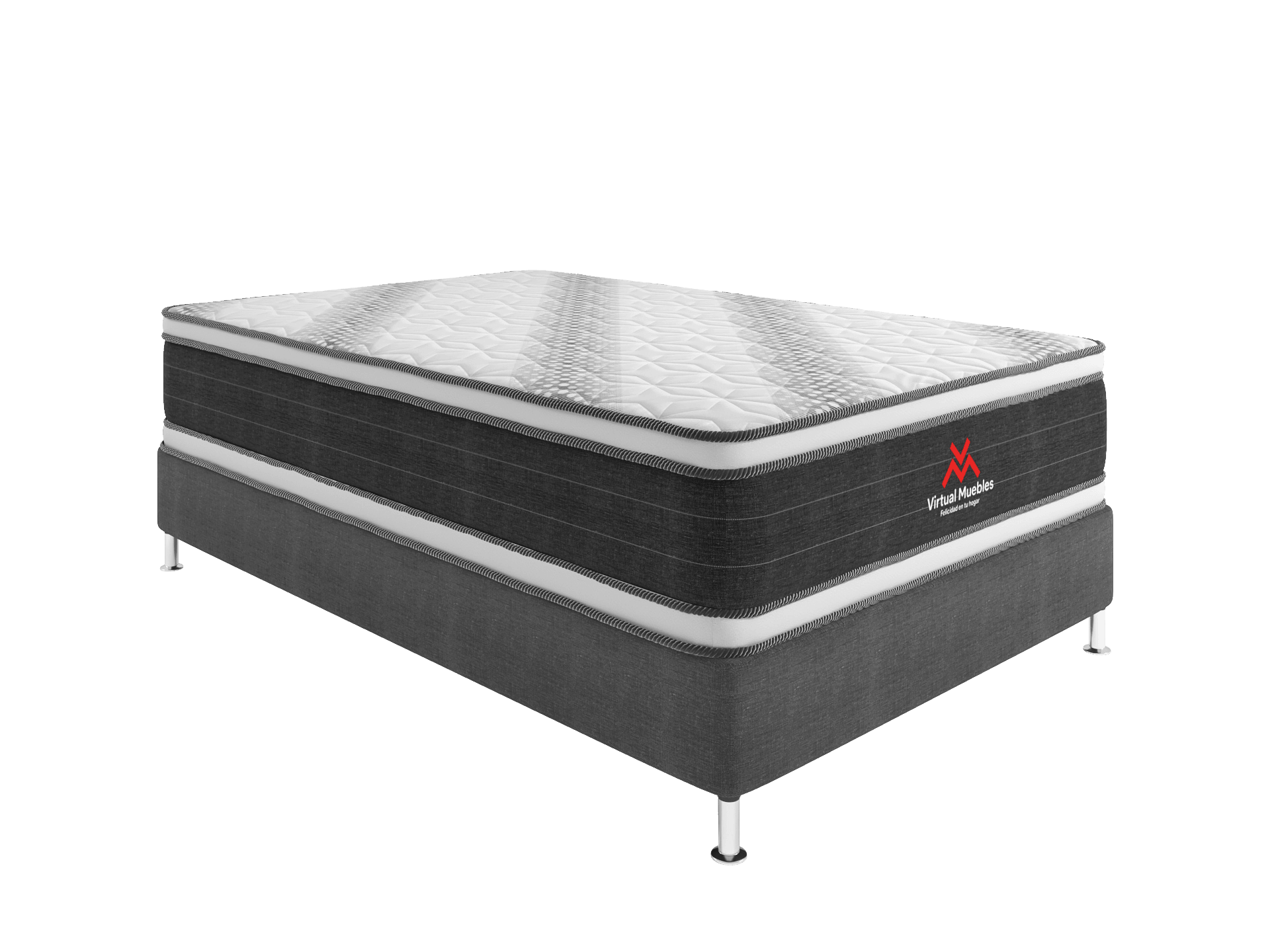 COMBO PARA HABITACIÓN MARDUK, INCLUYE BASE CAMA SEMIDOBLE, COLCHÓN Y PROTECTOR