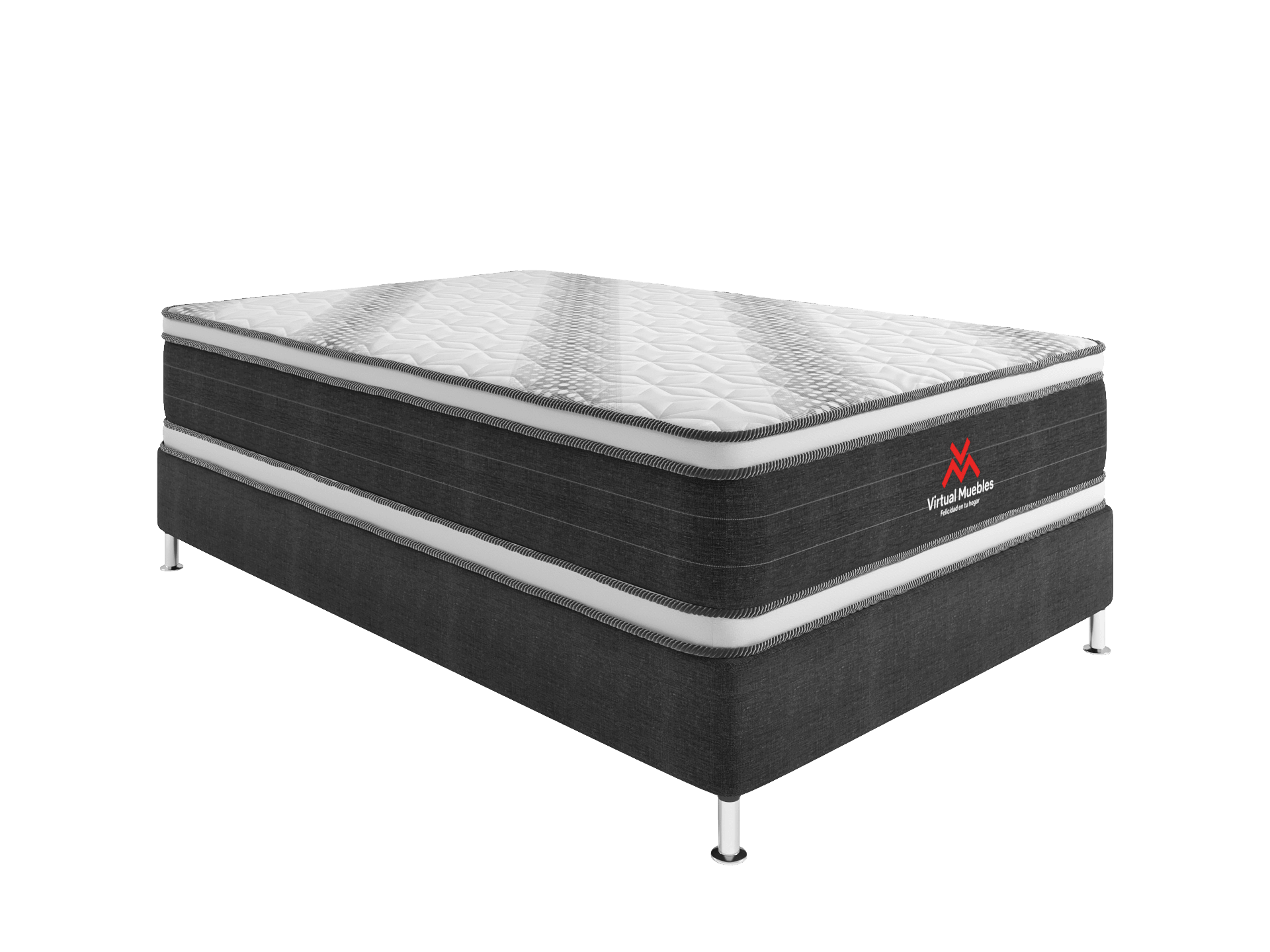 COMBO PARA HABITACIÓN JIANG, INCLUYE BASE CAMA SEMIDOBLE, COLCHÓN Y PROTECTOR