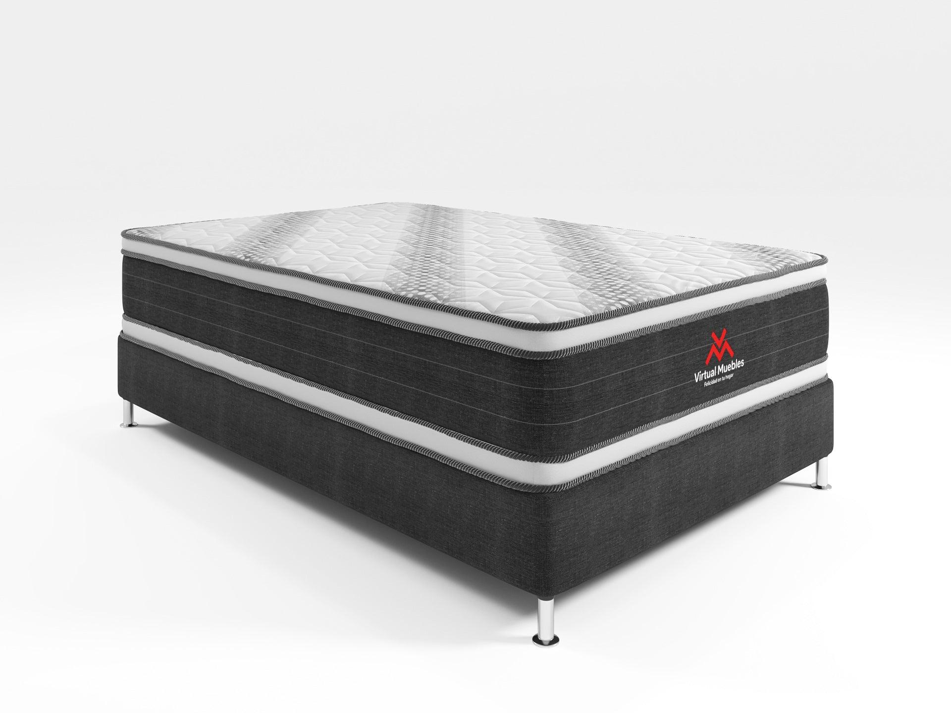COMBO PARA HABITACIÓN JIANG, INCLUYE BASE CAMA SEMIDOBLE, COLCHÓN Y PROTECTOR