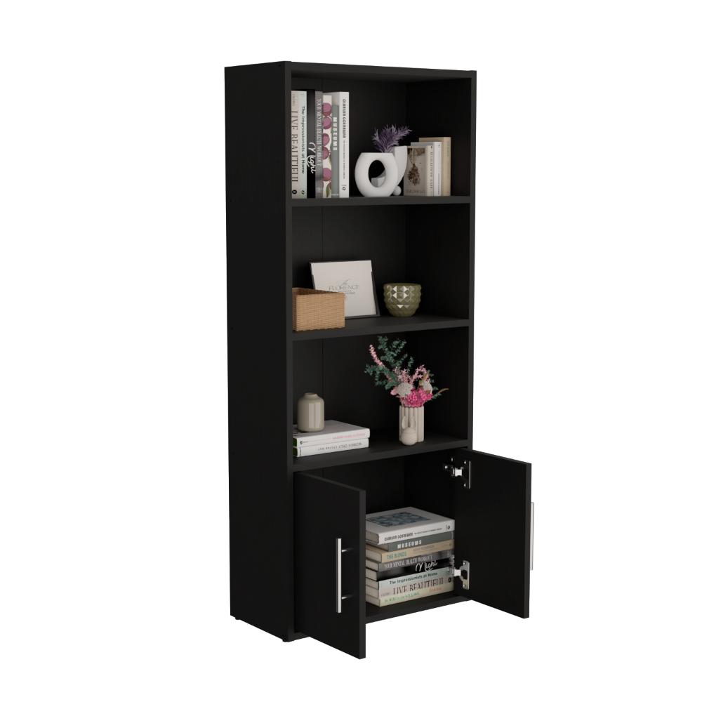 BIBLIOTECA ECO JOY, WENGUE, CON DOS PUERTAS ABATIBLES