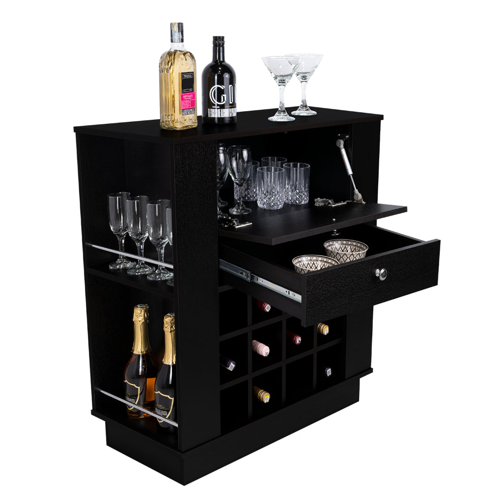 BAR INDIA, WENGUE, CON ESPACIO PARA ORGANIZAR BOTELLAS DE VINO