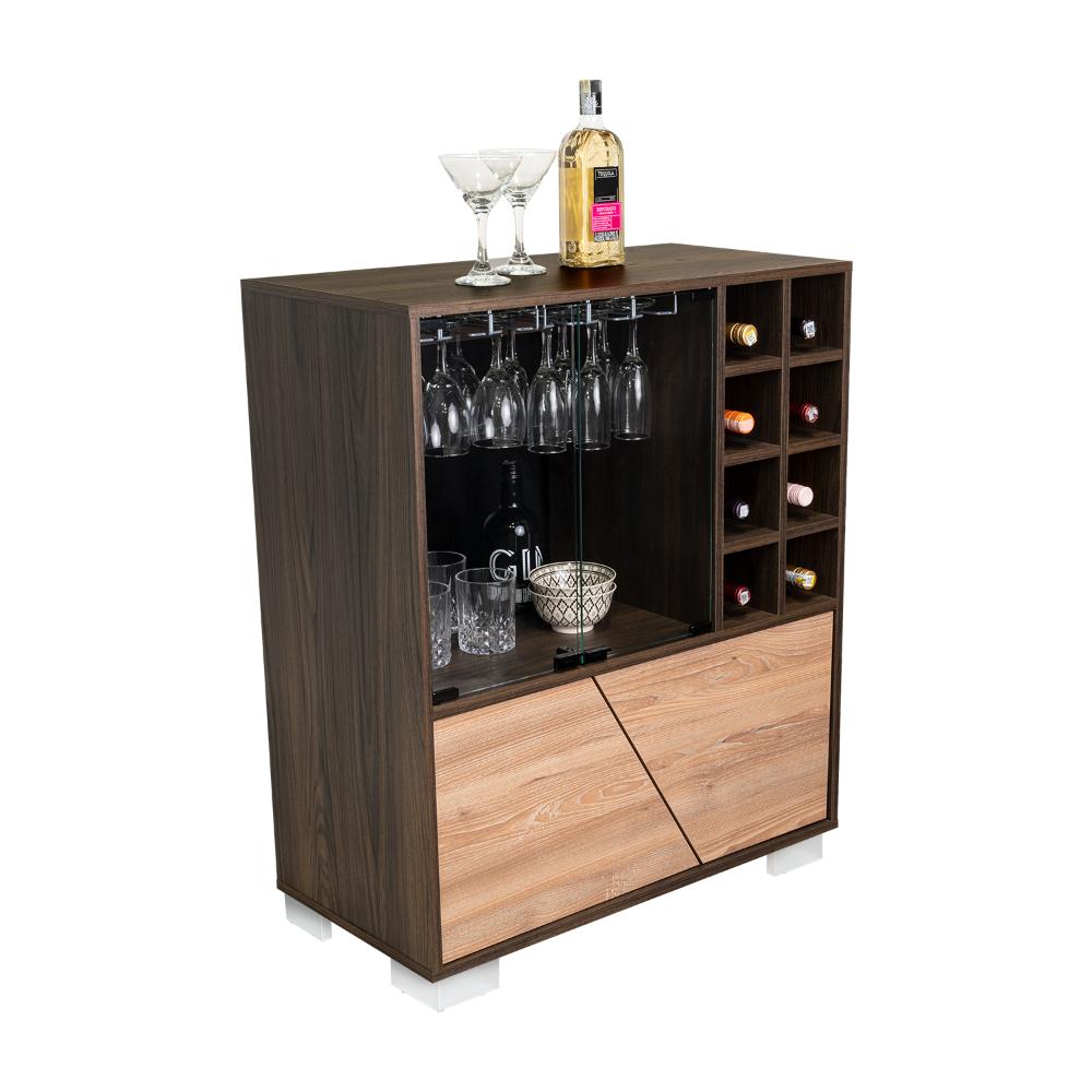 BAR ORUS, CAOBA Y MIEL CON CUATRO PUERTAS BATIENTES