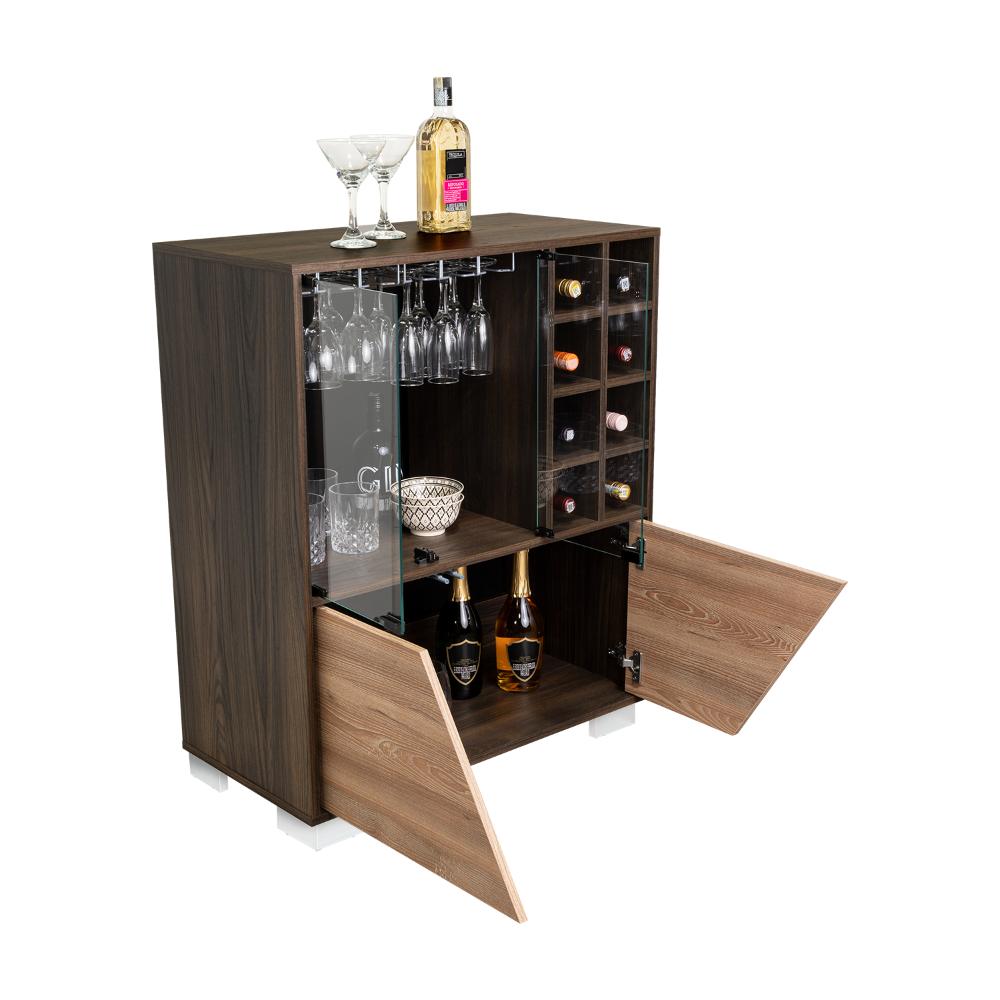 BAR ORUS, CAOBA Y MIEL CON CUATRO PUERTAS BATIENTES