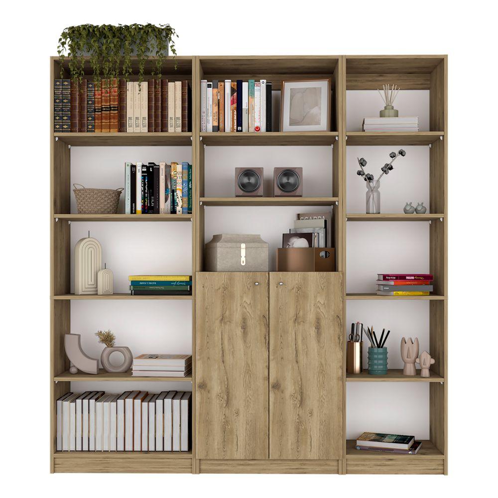 COMBO DE BIBLIOTECAS HOME ECO, MACADAMIA INCLUYE TRES BIBLIOTECAS