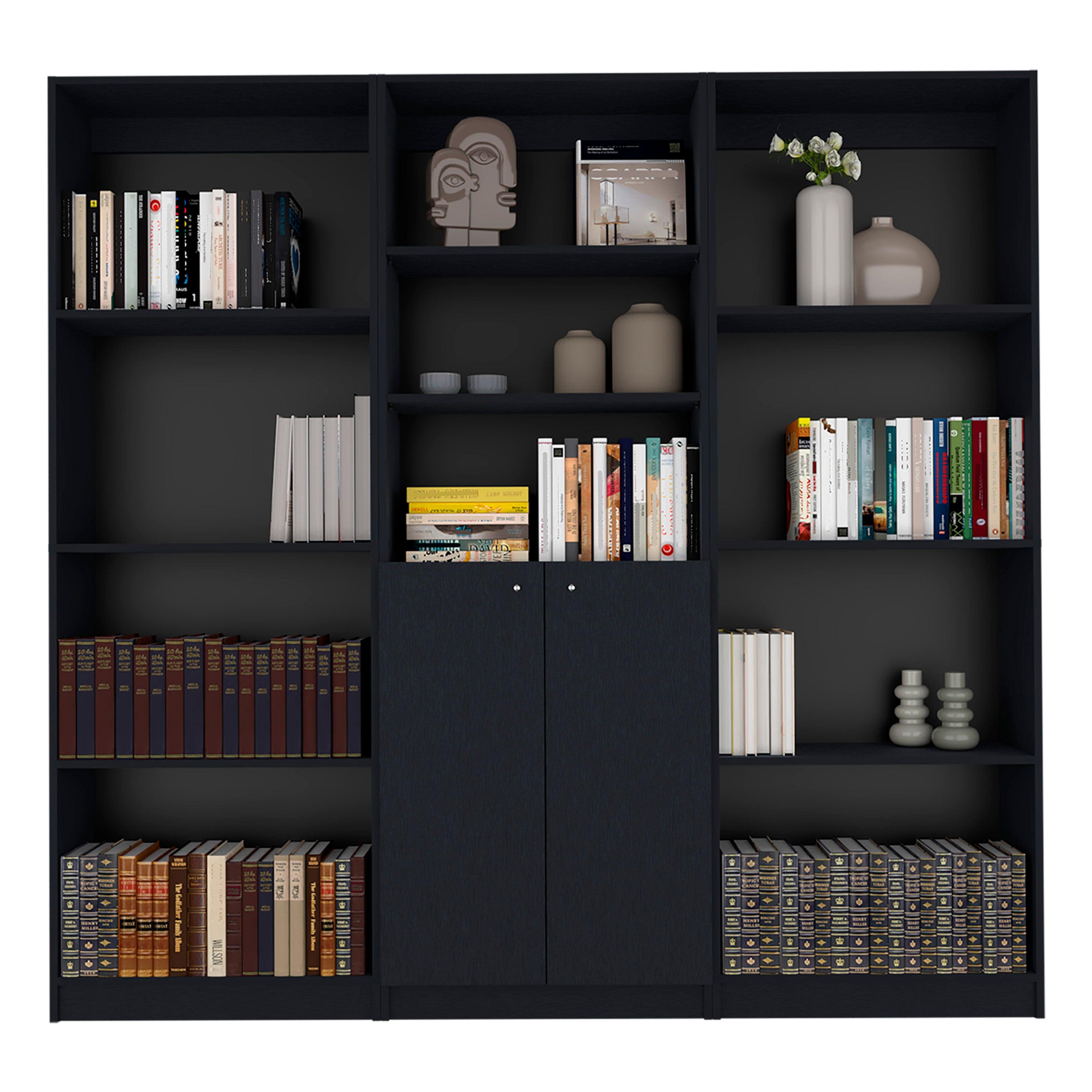 COMBO DE BIBLIOTECAS HOME, WENGUE INCLUYE TRES BIBLIOTECAS