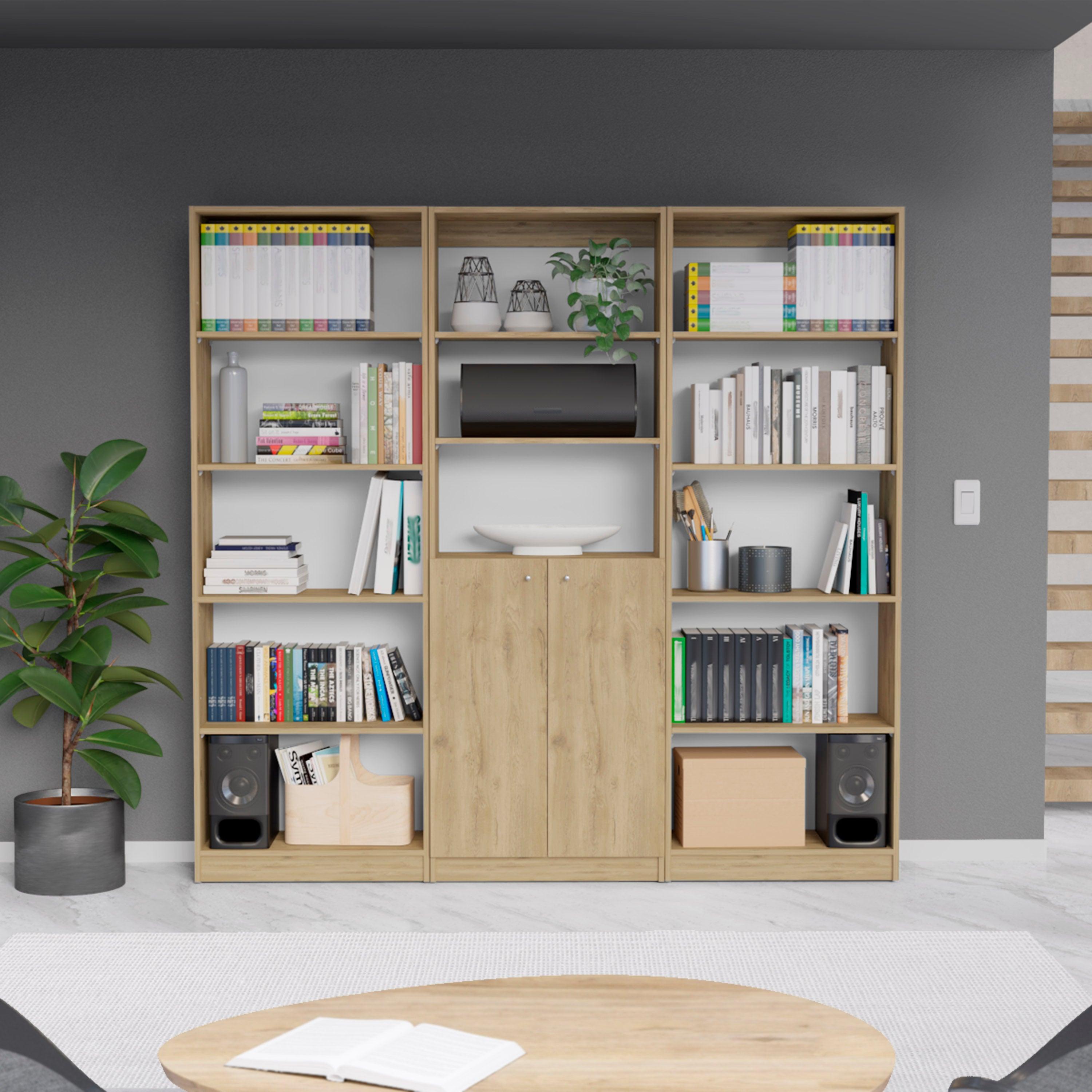 COMBO DE BIBLIOTECAS HOME ECO, MACADAMIA INCLUYE TRES BIBLIOTECAS