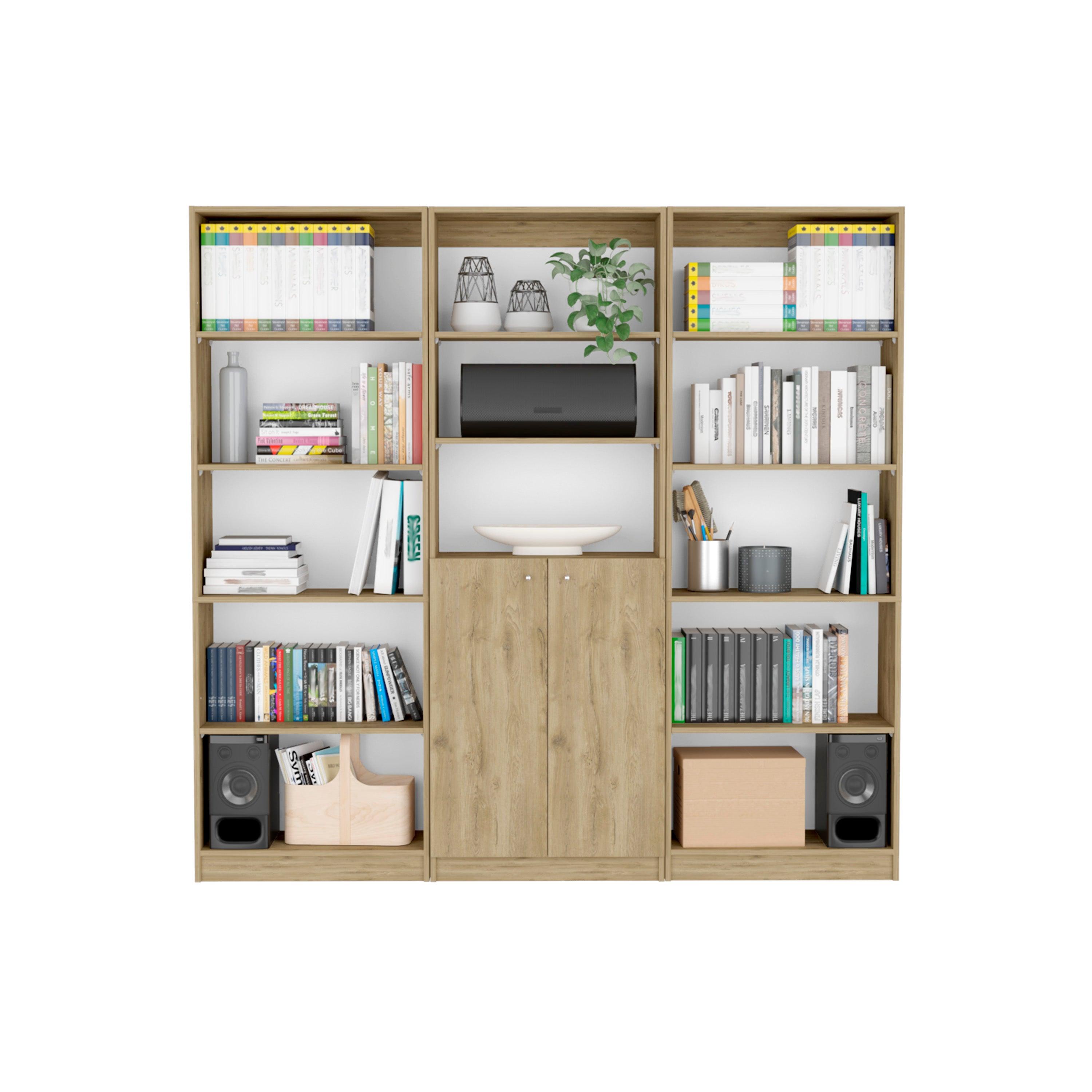 COMBO DE BIBLIOTECAS HOME ECO, MACADAMIA INCLUYE TRES BIBLIOTECAS