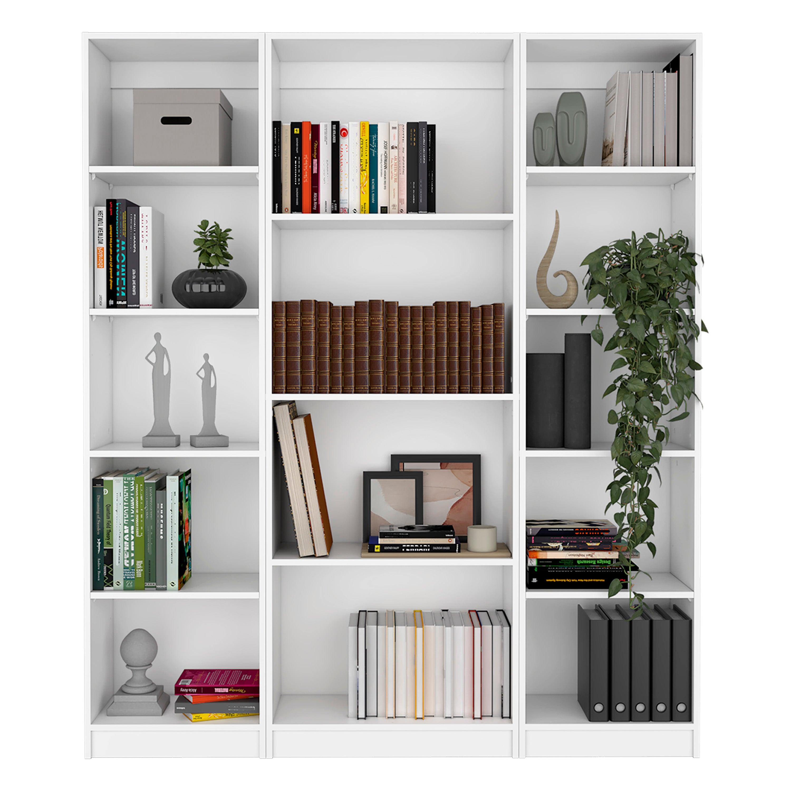 COMBO DE BIBLIOTECAS HOME, BLANCO INCLUYE TRES BIBLIOTECAS