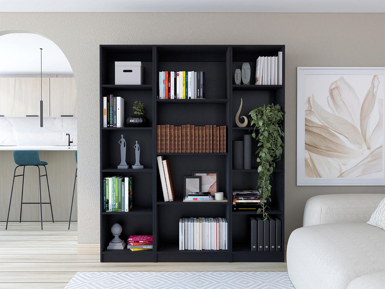COMBO DE BIBLIOTECAS HOME, WENGUÉ INCLUYE TRES BIBLIOTECAS