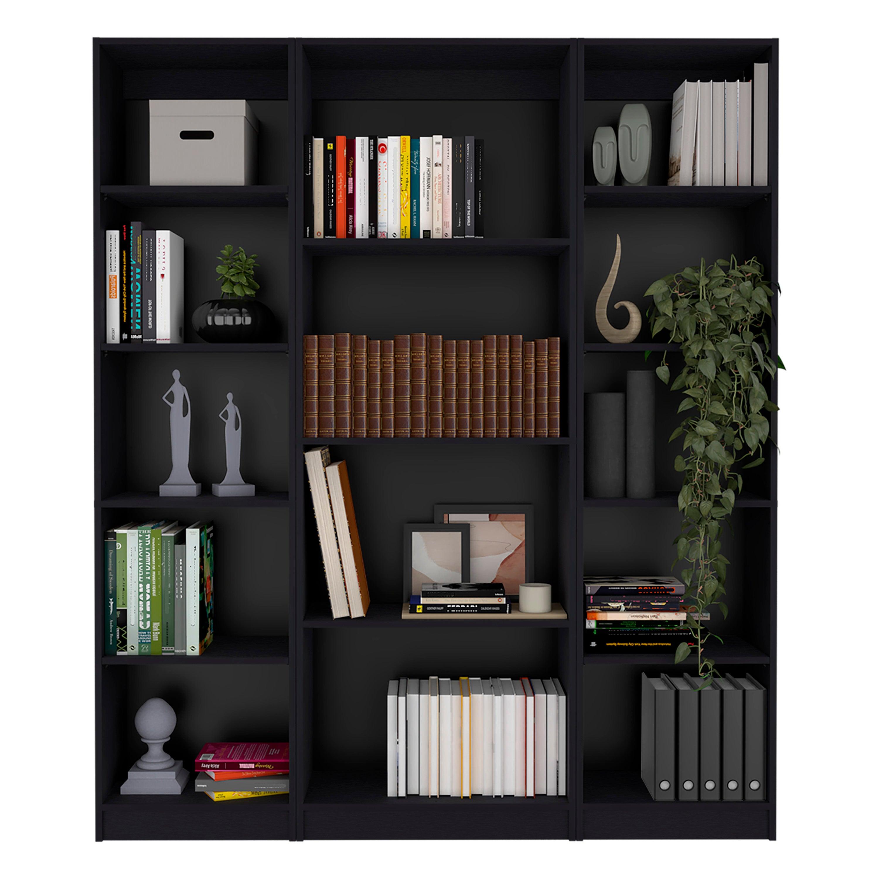 COMBO DE BIBLIOTECAS HOME, WENGUÉ INCLUYE TRES BIBLIOTECAS