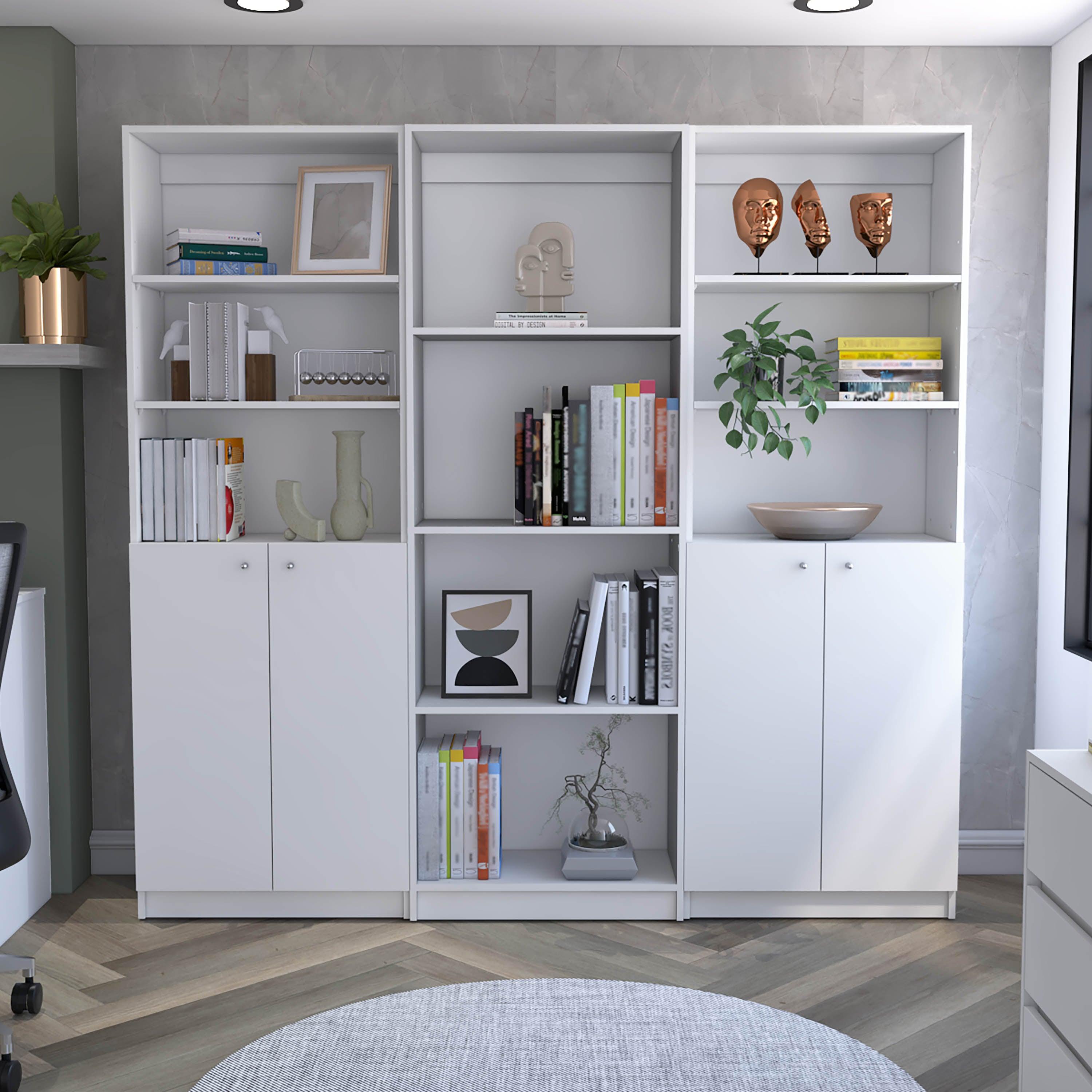 COMBO DE BIBLIOTECAS HOME, BLANCO INCLUYE TRES BIBLIOTECAS