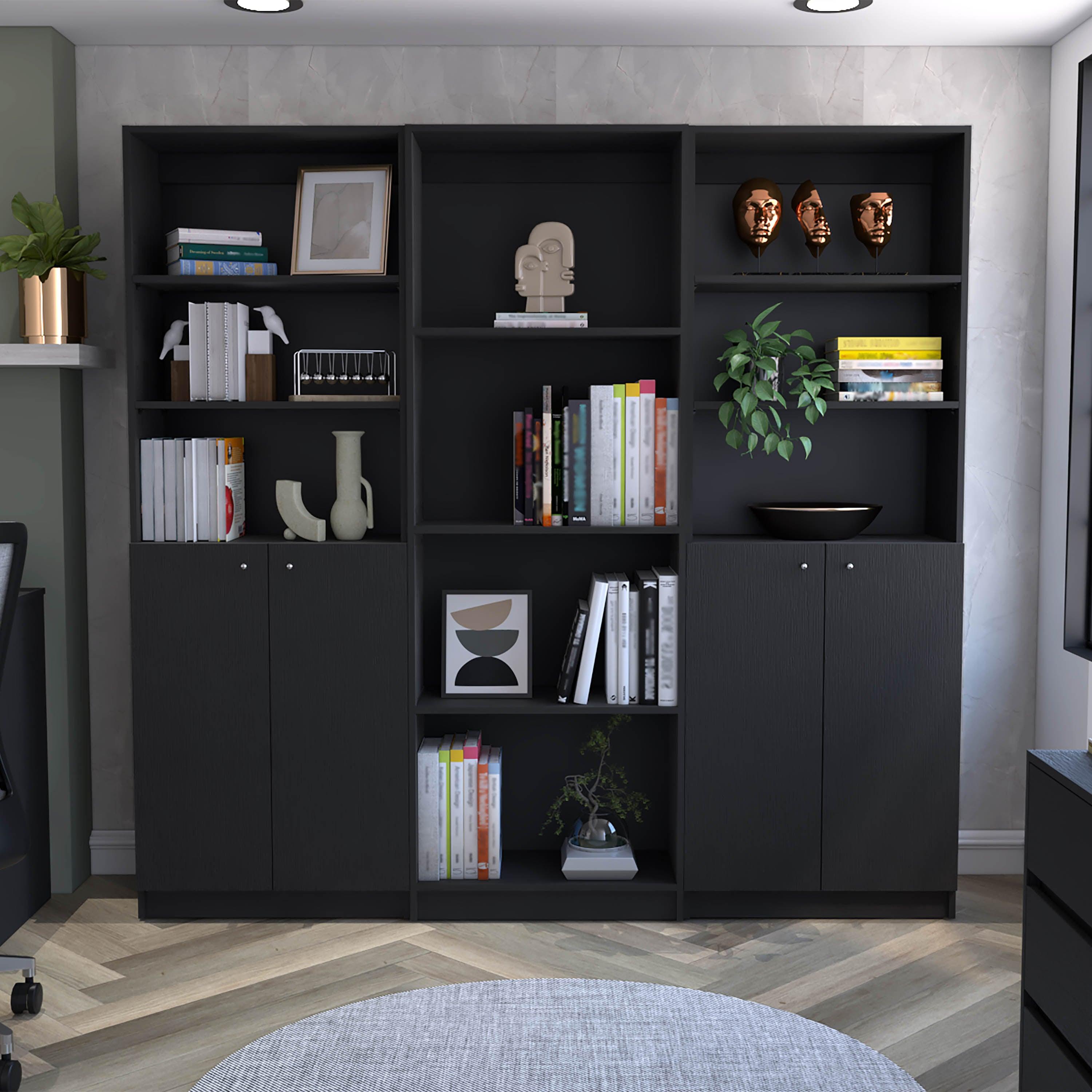 COMBO DE BIBLIOTECAS HOME, WENGUE INCLUYE TRES BIBLIOTECAS