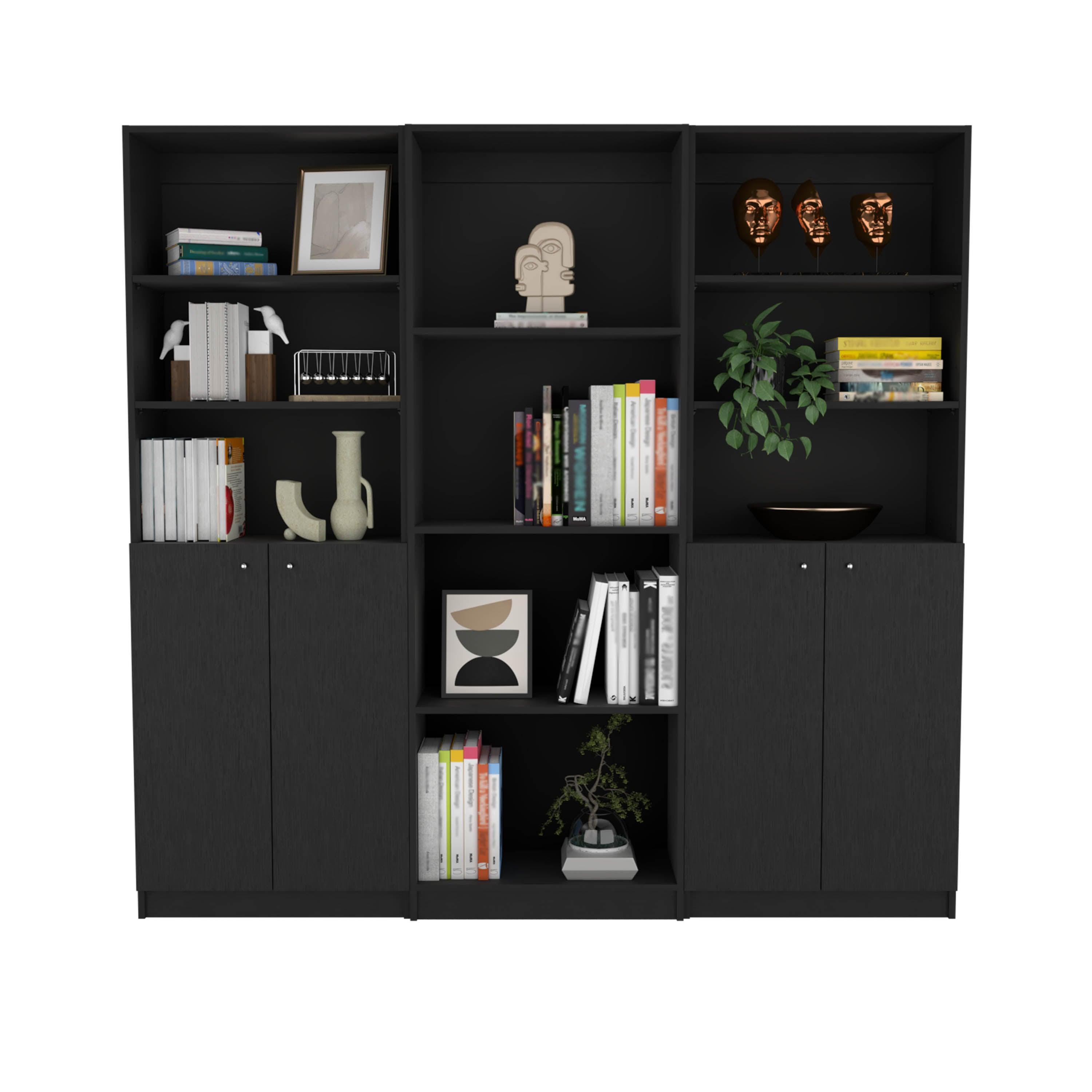 COMBO DE BIBLIOTECAS HOME, WENGUE INCLUYE TRES BIBLIOTECAS