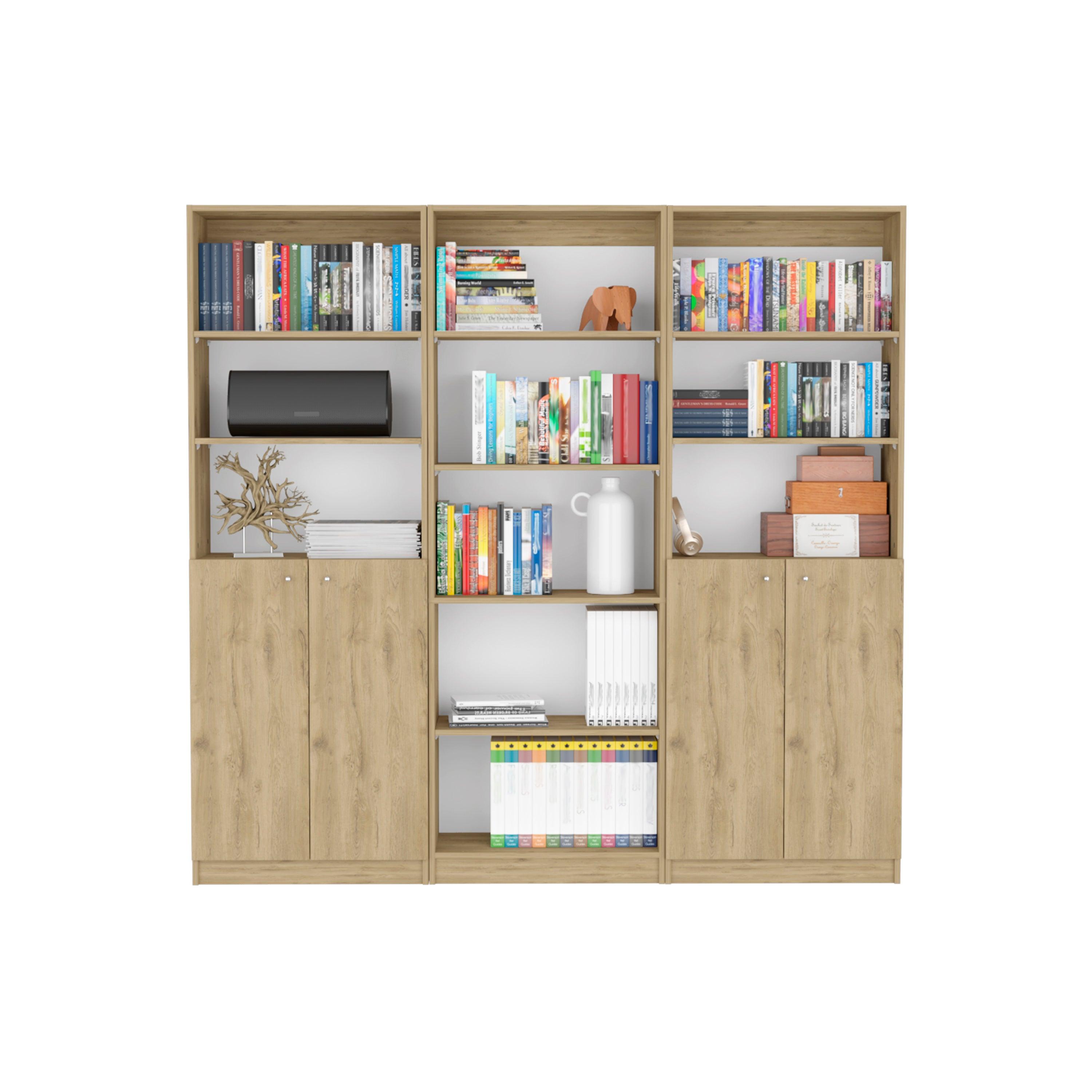COMBO DE BIBLIOTECAS HOME, MACADAMIA INCLUYE TRES BIBLIOTECAS