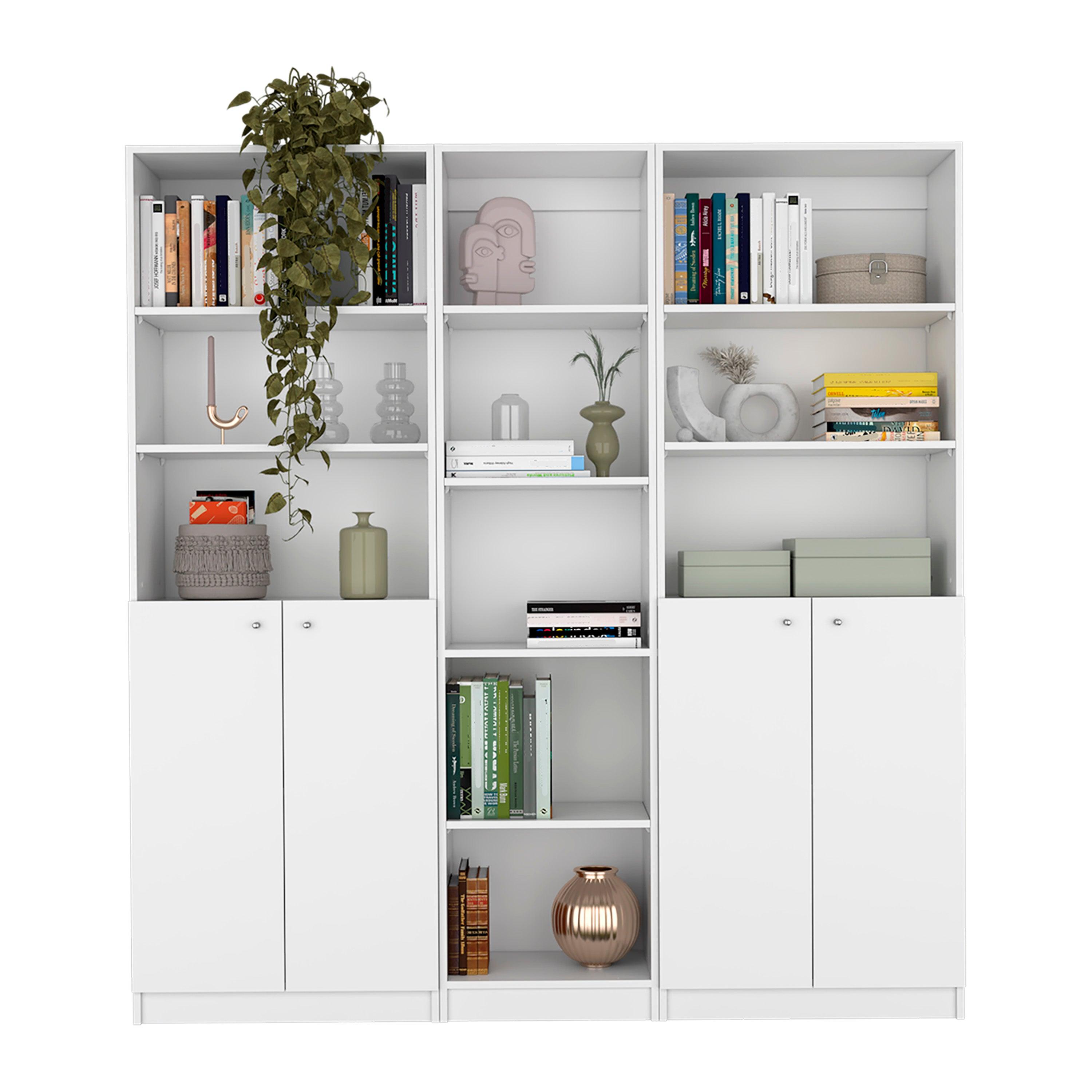 COMBO DE BIBLIOTECAS HOME, BLANCO, INCLUYE TRES BIBLIOTECAS