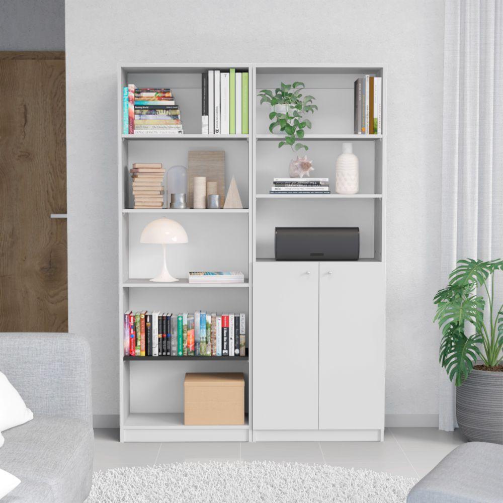 COMBO DE BIBLIOTECAS HOME, BLANCO, INCLUYE DOS BIBLIOTECAS
