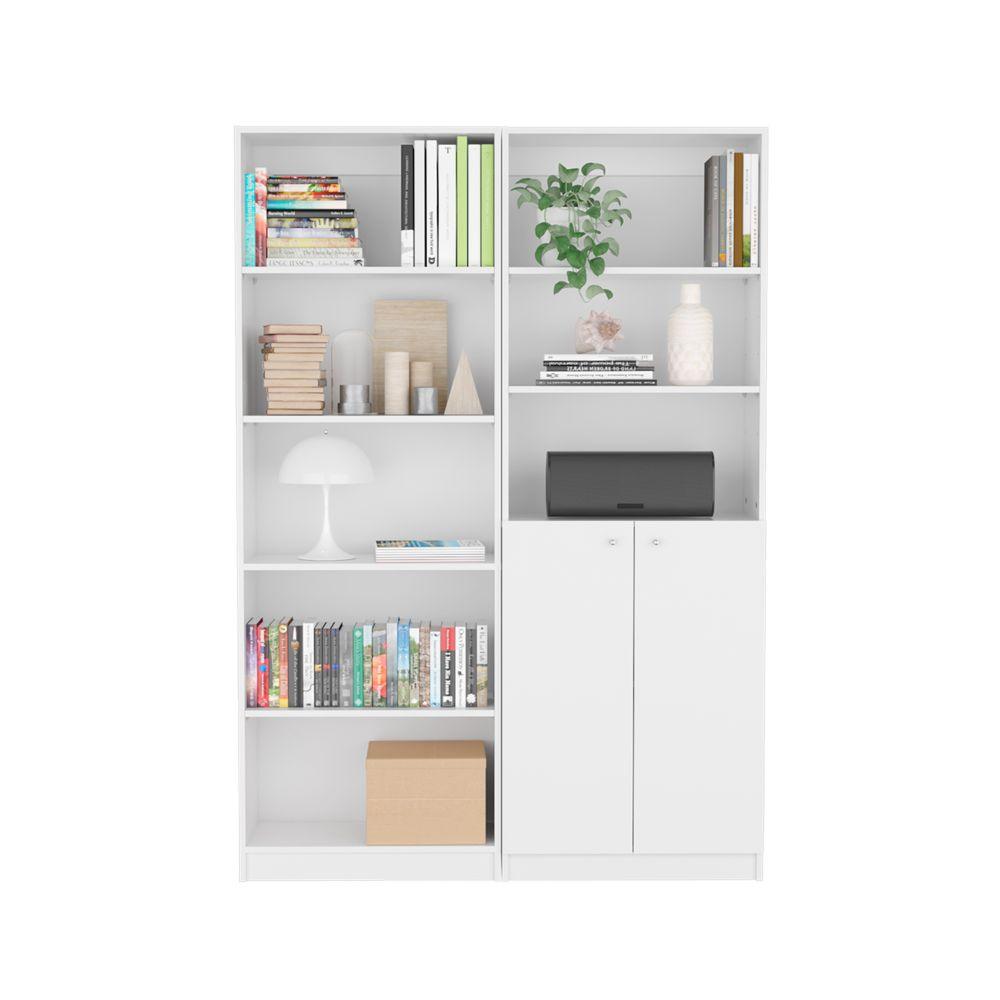 COMBO DE BIBLIOTECAS HOME, BLANCO, INCLUYE DOS BIBLIOTECAS