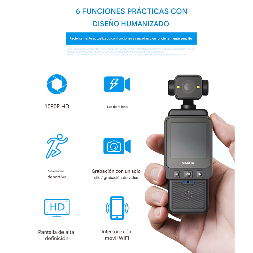 GRABADORA CÁMARA DEPORTIVA BODY CAM VIAJES DV01 1080 WIFI