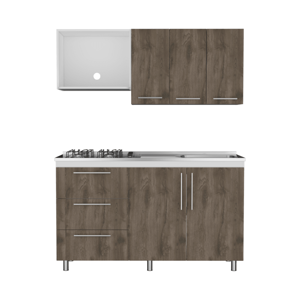 COCINA INTEGRAL RUBIO, BLANCO DUQUEZA Y NOGAL, INCLUYE MESÓN DERECHO