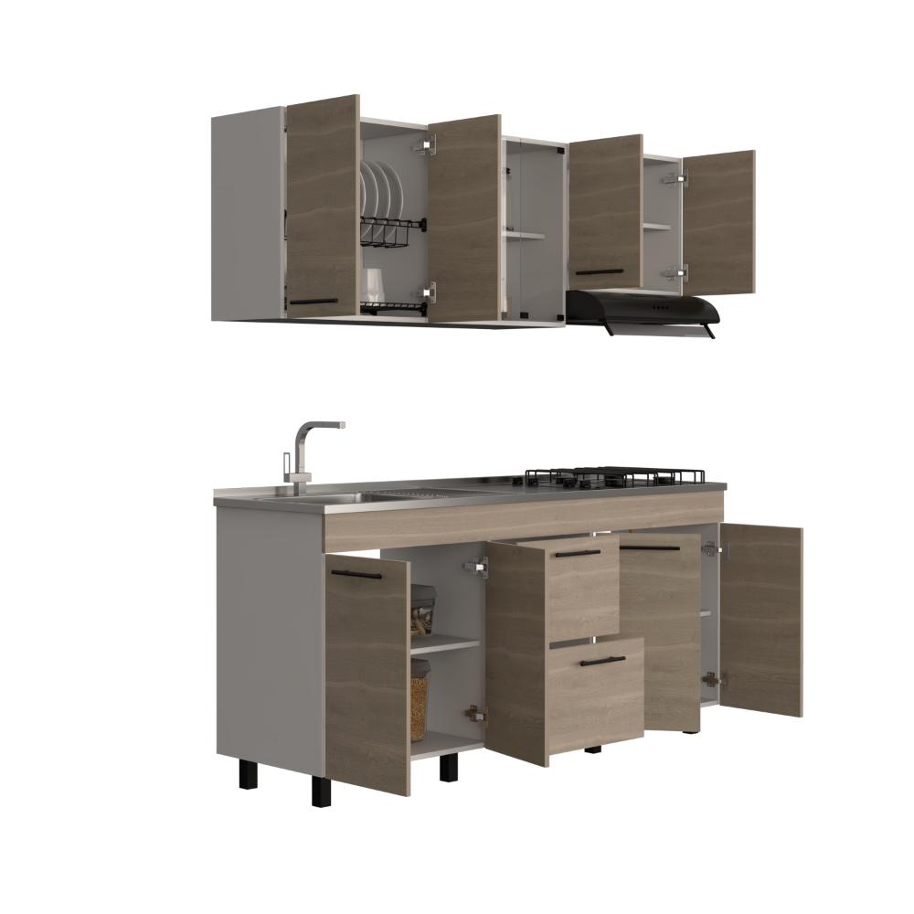 COCINA INTEGRAL KONG, BLANCO DUQUEZA Y BARDOLINO, INCLUYE MESÓN IZQUIERDO