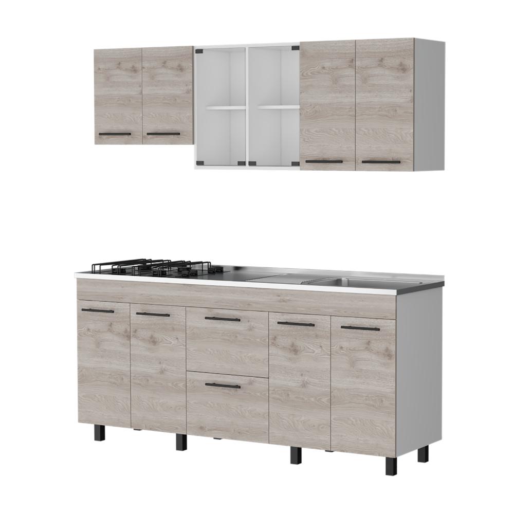 COCINA INTEGRAL 180 KONG, BLANCO DUQUEZA Y HUMO, INCLUYE MESÓN DERECHO
