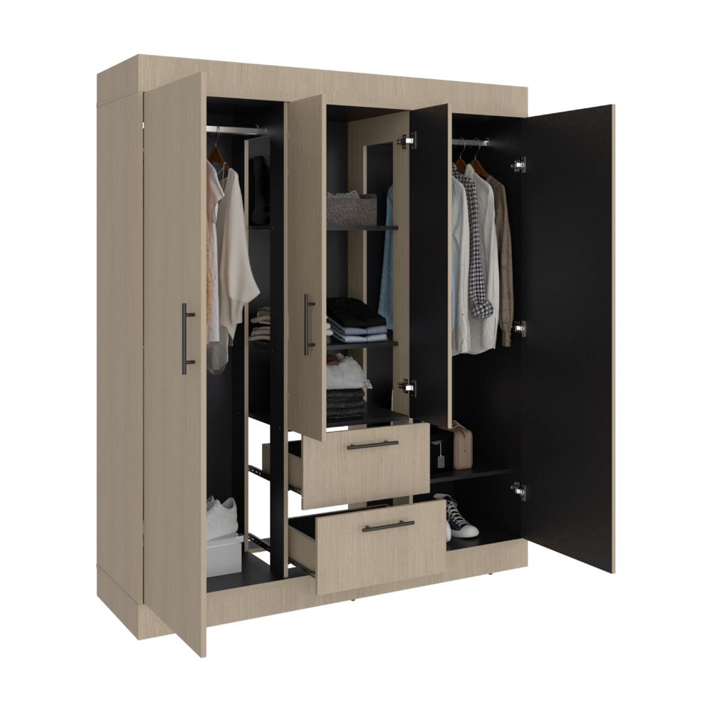 Closet Aura, Cartagena y Wengue, Con Cuatro Puertas y Dos Cajones