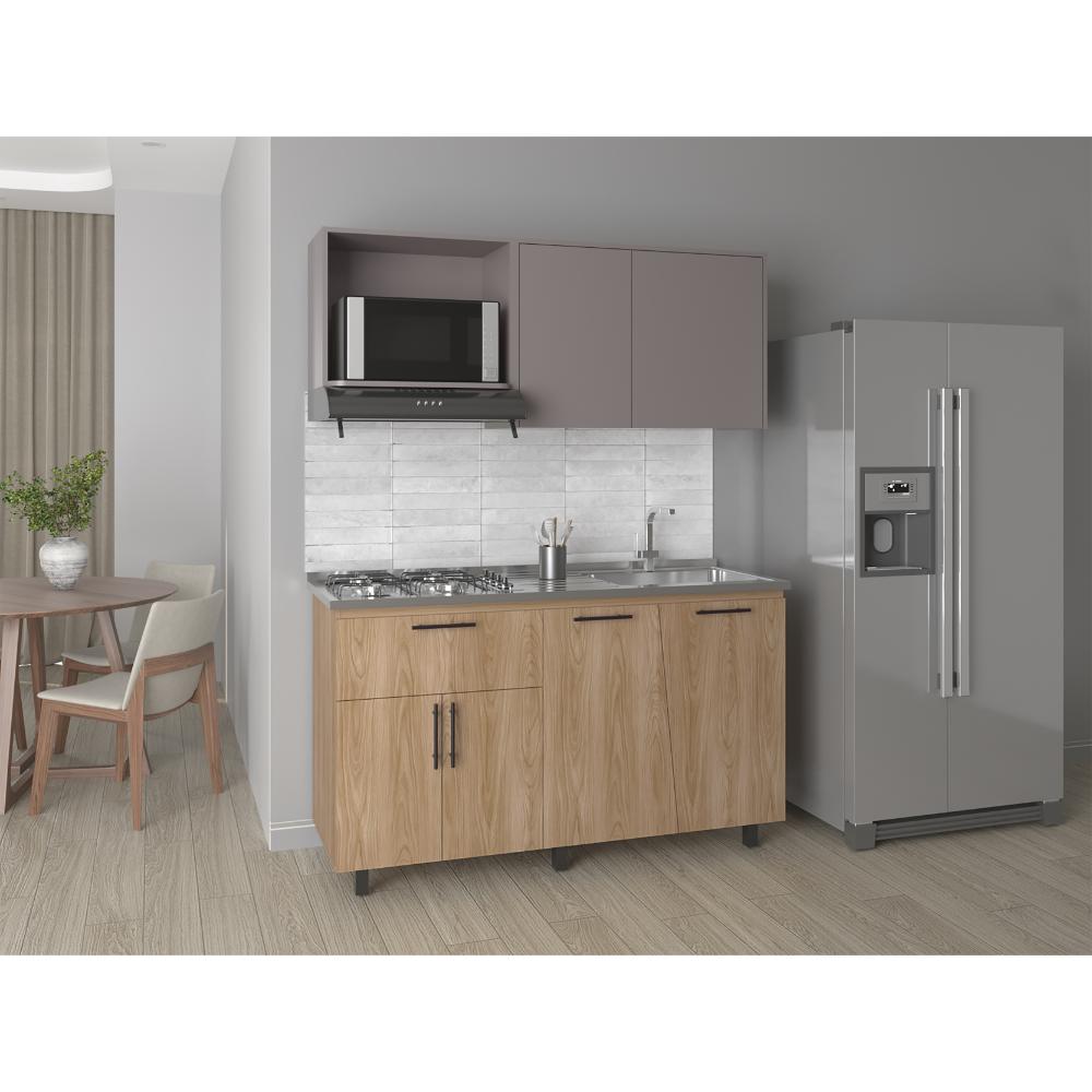 COCINA INTEGRAL EMILIA, FRESNO EUROPEO Y TAUPE, SIRVE PARA MESON DERECHO O IZQUIERDO